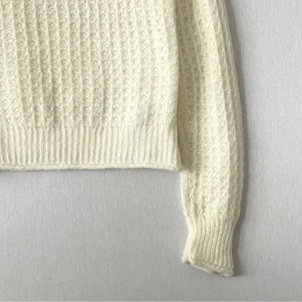 Anthropologie Ruffled Boat Neck Knit Sweater - Picture 9 of 15